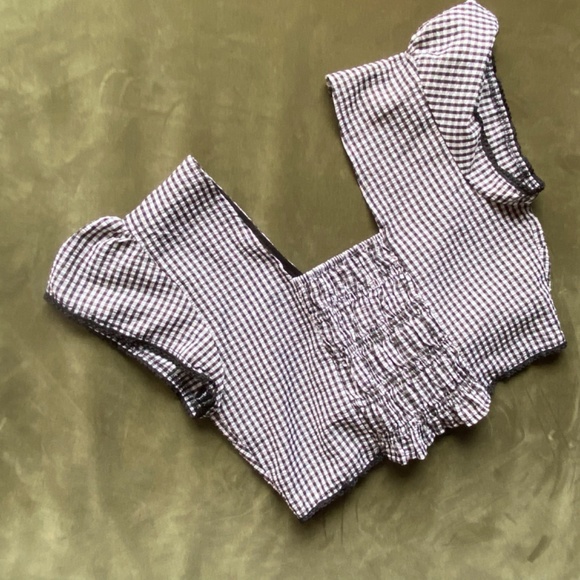 gia gingham Bardot top - Picture 2 of 5